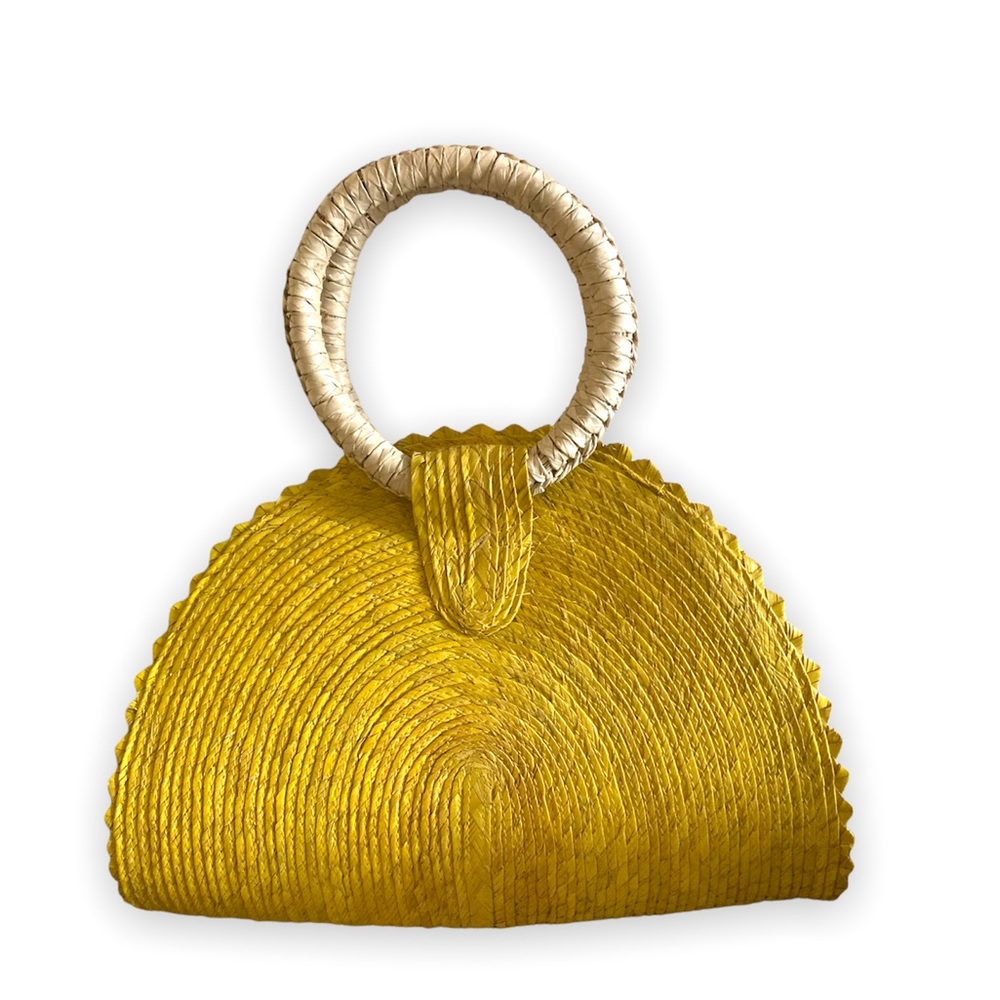 Yellow Wicker Purse